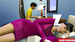 Japanese step-son fucks asian stepmom  after watching porn masturbating next to her-Family Sex Embargo - Full-grown Home screen